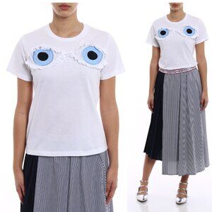 Vivetta Eyes Tee 👀 White Cotton Top – Made in Italy – Size 38 (S/M)